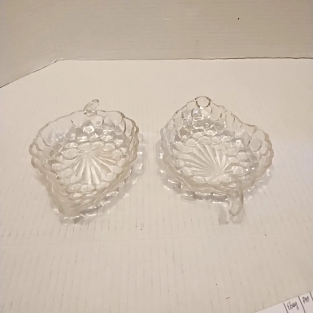Grape‎ Cluster Shape Candy Dishes Set Of Two Cut Glass Crystal 7